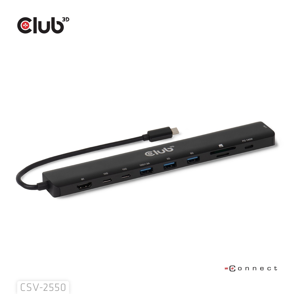10-1 Portable Dock USB-C® 10Gbps to HDMI™ 8K30Hz PD3.1 Max.140Watt