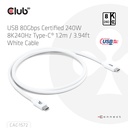 USB-C® 80Gbps Certified 240W 8K240Hz  1.2m / 3.94ft White Cable