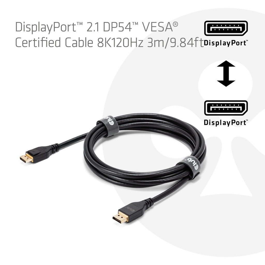 DisplayPort™ 2.1 DP™54™ VESA® Certified Cable 8K120Hz 3m/ 9.84ft
