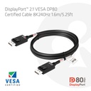 DisplayPort™ 2.1 VESA DP™80 Certified Cable 8K240Hz 1.6m/5.25ft