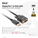 DisplayPort™ to VGA Cable M/M 2m/6.56ft 28AWG