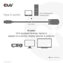DisplayPort™ to VGA Cable M/M 2m/6.56ft 28AWG