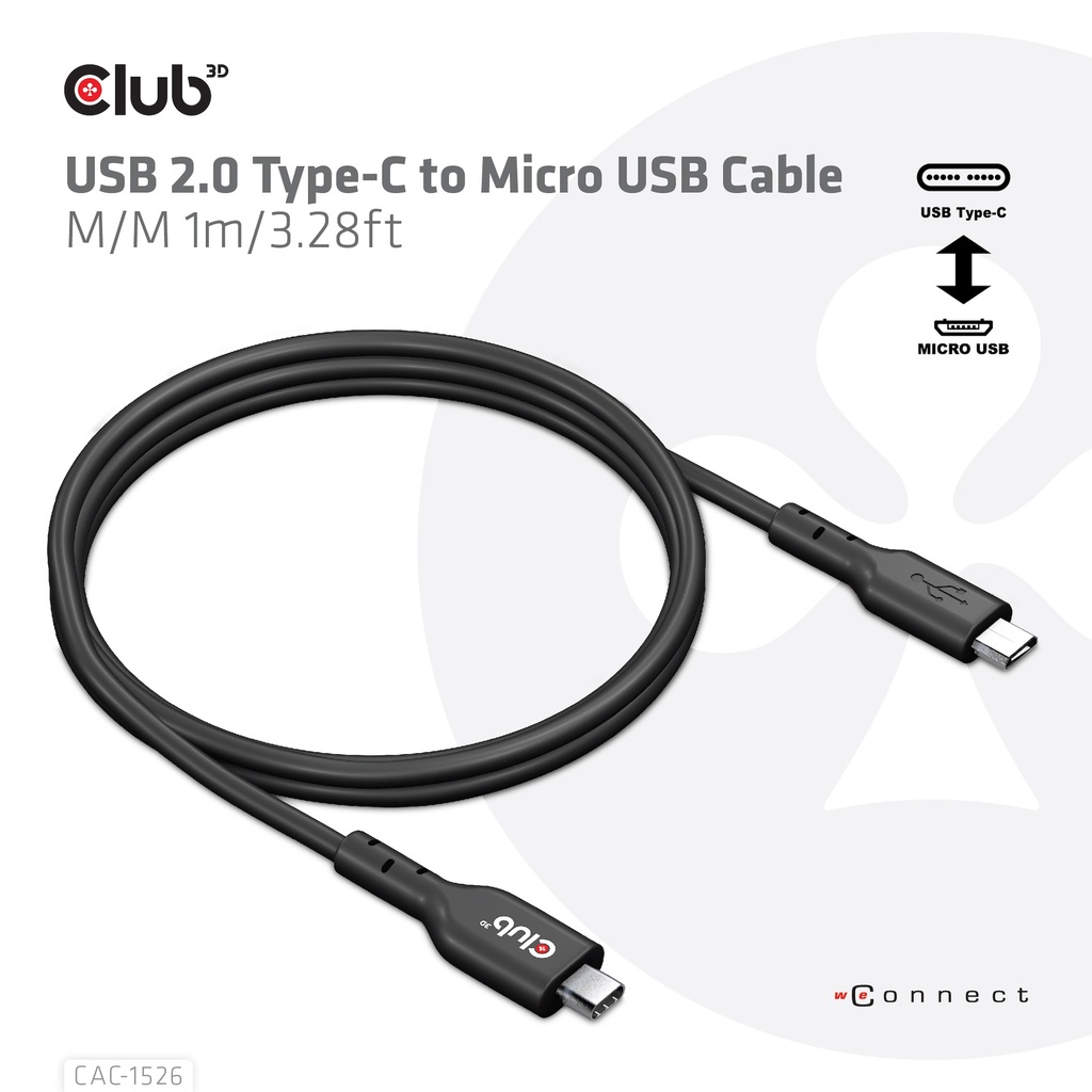 USB-C® 480Mbps to Micro USB Cable M/M 1m /3.28ft