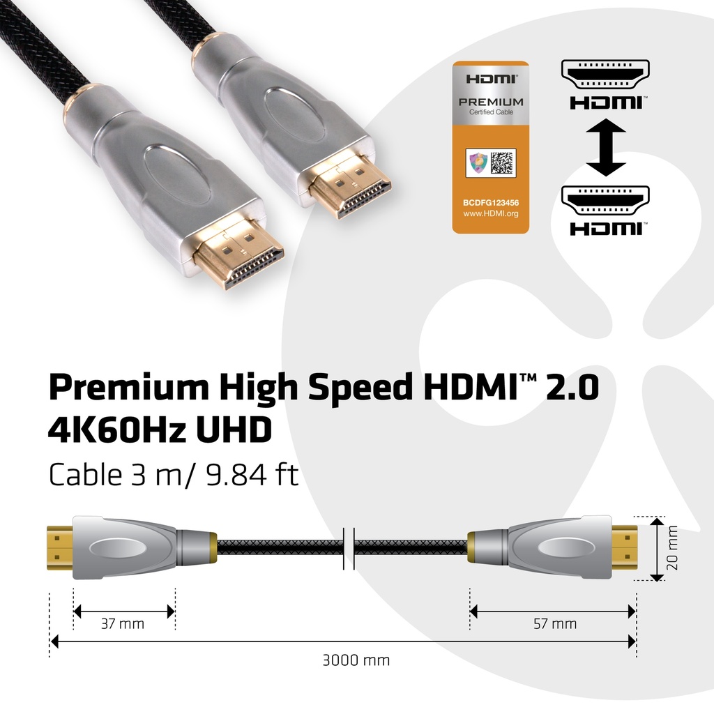 Premium High Speed HDMI™ 4K60Hz UHD Cable 3m/9.84 ft