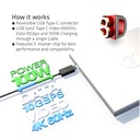 USB-C® 5Gbps Active Cable 4K60Hz 10Gbps PD 100W M/M 1 m/ 3.28 ft