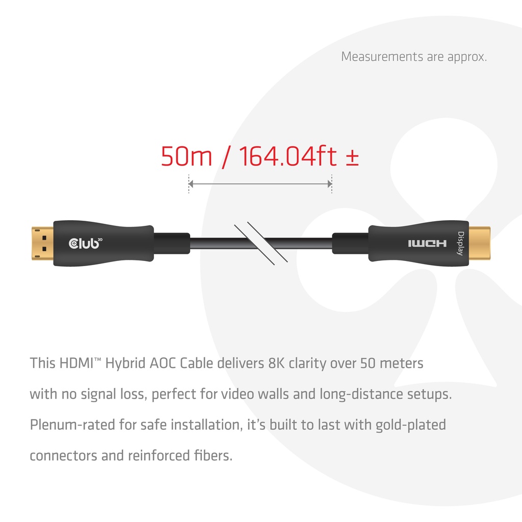 HDMI™ Hybrid AOC Cable 8K60Hz/4K120Hz 50m / 164.04ft