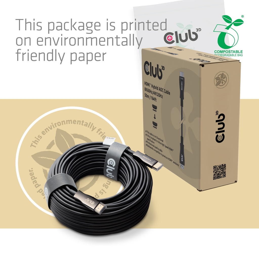 HDMI™ Hybrid AOC Cable 8K60Hz/4K120Hz 50m / 164.04ft