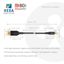 USB-C® to DisplayPort™ DP™80 Bidirectional Vesa Certified Cable 1m/ 3.28 ft