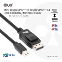 Mini DisplayPort™ to DisplayPort™ 1.4 HBR3 Cable M/M 2m/6.56ft.