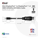 Mini DisplayPort™ to DisplayPort™ 1.4 HBR3 Cable M/M 2m/6.56ft.