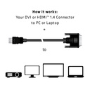 DVI to HDMI™ 1.4 Cable M/M 2m/ 6.56ft Bidirectional