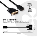 DVI to HDMI™ 1.4 Cable M/F 2m/6.56ft Bidirectional