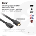 Ultra High Speed HDMI™ Extension Cable 4K120Hz 8K60Hz 48Gbps M/F 1 m / 3.28 ft 30AWG