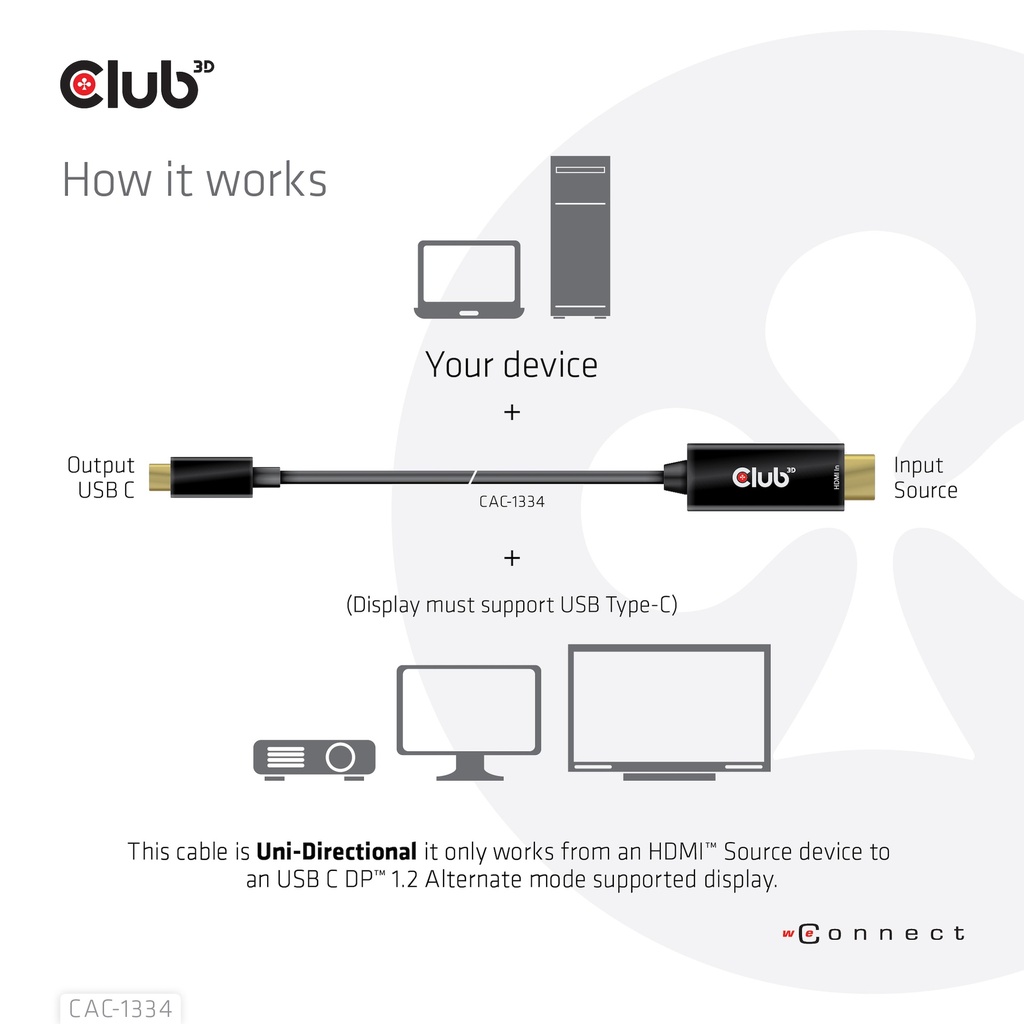 HDMI™ to USB -C® 4K60Hz Active Cable M/M 1.8m/6 ft