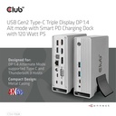USB-C®10Gbps  Triple Display DP 1.4 Alt mode Smart PD Charging Dock with 120 Watt PSU