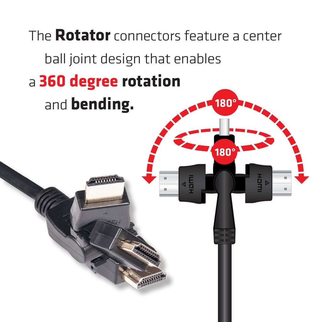 HDMI™ 2.0 4K60Hz UHD 360 Degree Rotary cable 2m/6.56ft 