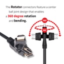 HDMI™ 2.0 4K60Hz UHD 360 Degree Rotary cable 2m/6.56ft 