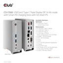 USB-C®10Gbps  Triple Display DP 1.4 Alt mode Smart PD Charging Dock with 120 Watt PSU
