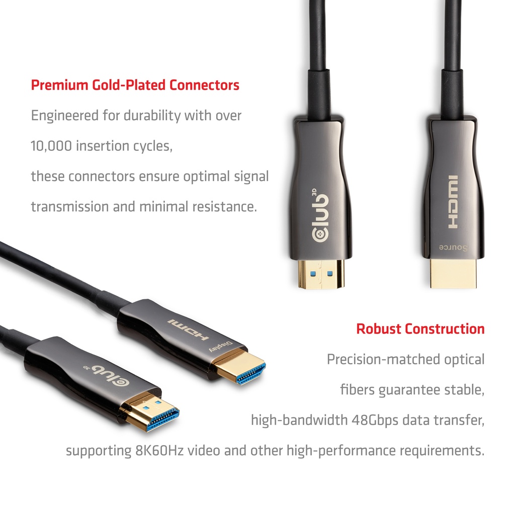 HDMI™ Hybrid AOC Cable 8K60Hz/4K120Hz 30m / 98.42 ft