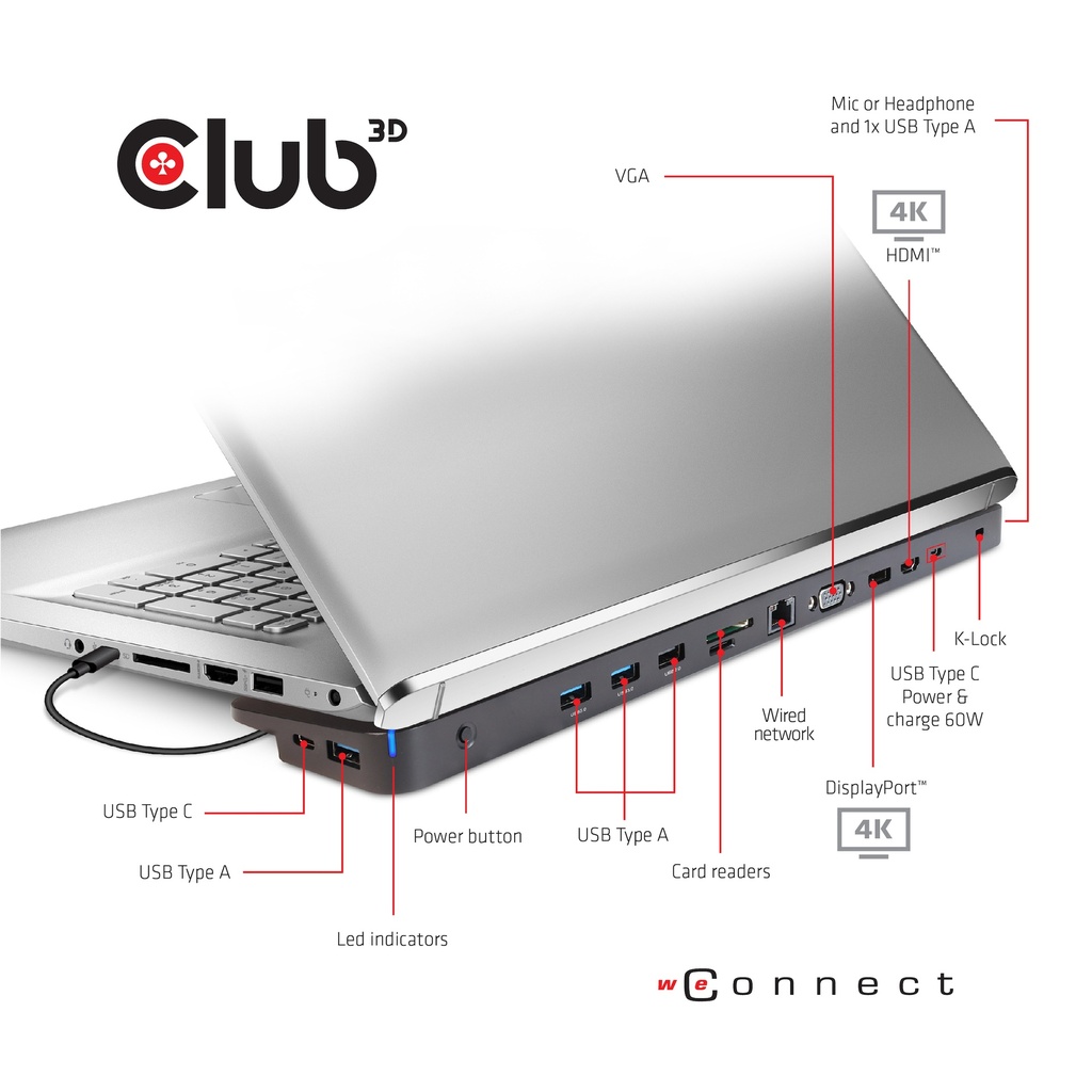 USB-C®5Gbps  Triple Display Dynamic PD Charging Dock with 65 Watt PS