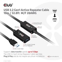 USB-A 5Gbps Active Repeater Cable 10m / 32.8ft M/F 28AWG