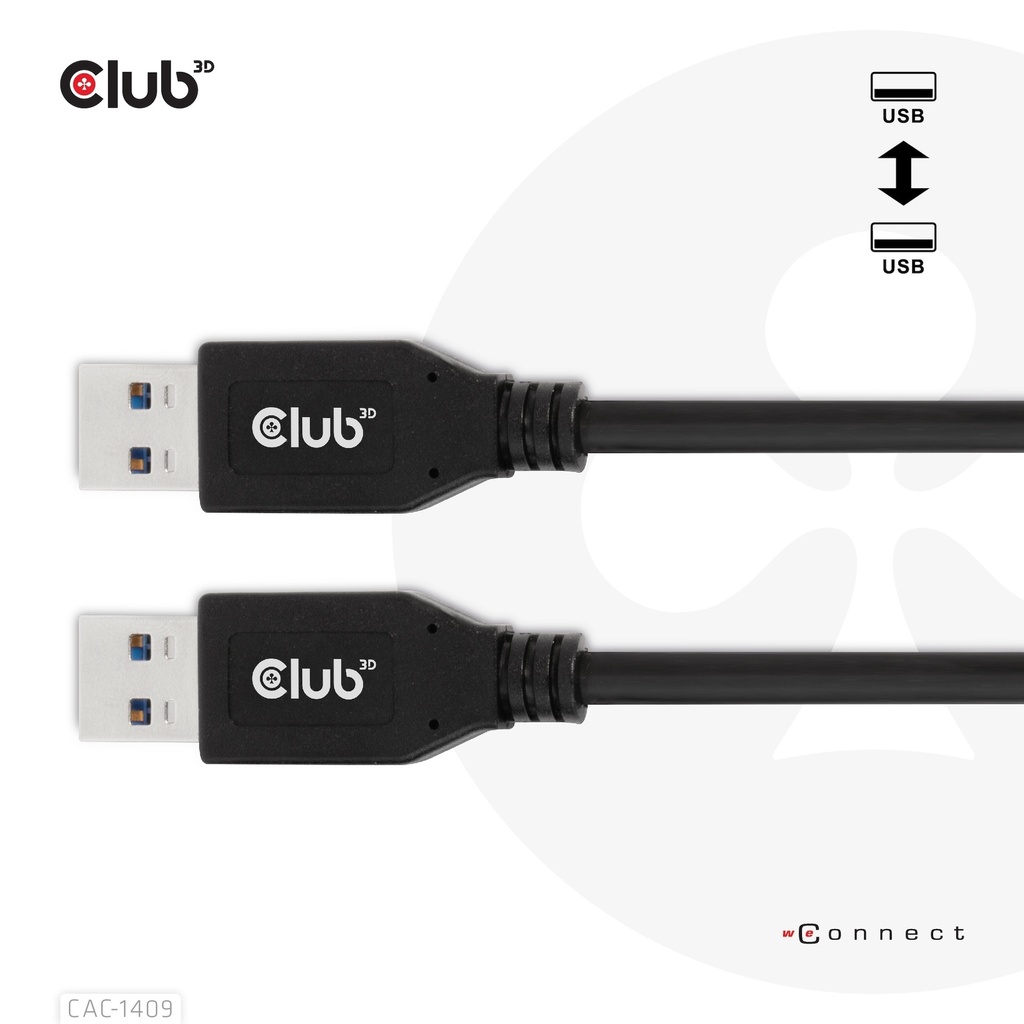 USB-A 10Gbps Cable, 3A M/M 0.5m / 1.64 ft