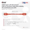 USB-C® to USB-C® USB-IF Certified Cable, Data 480Mb, PD 240W(48V/5A) EPR M/M 1m/3.23ft
