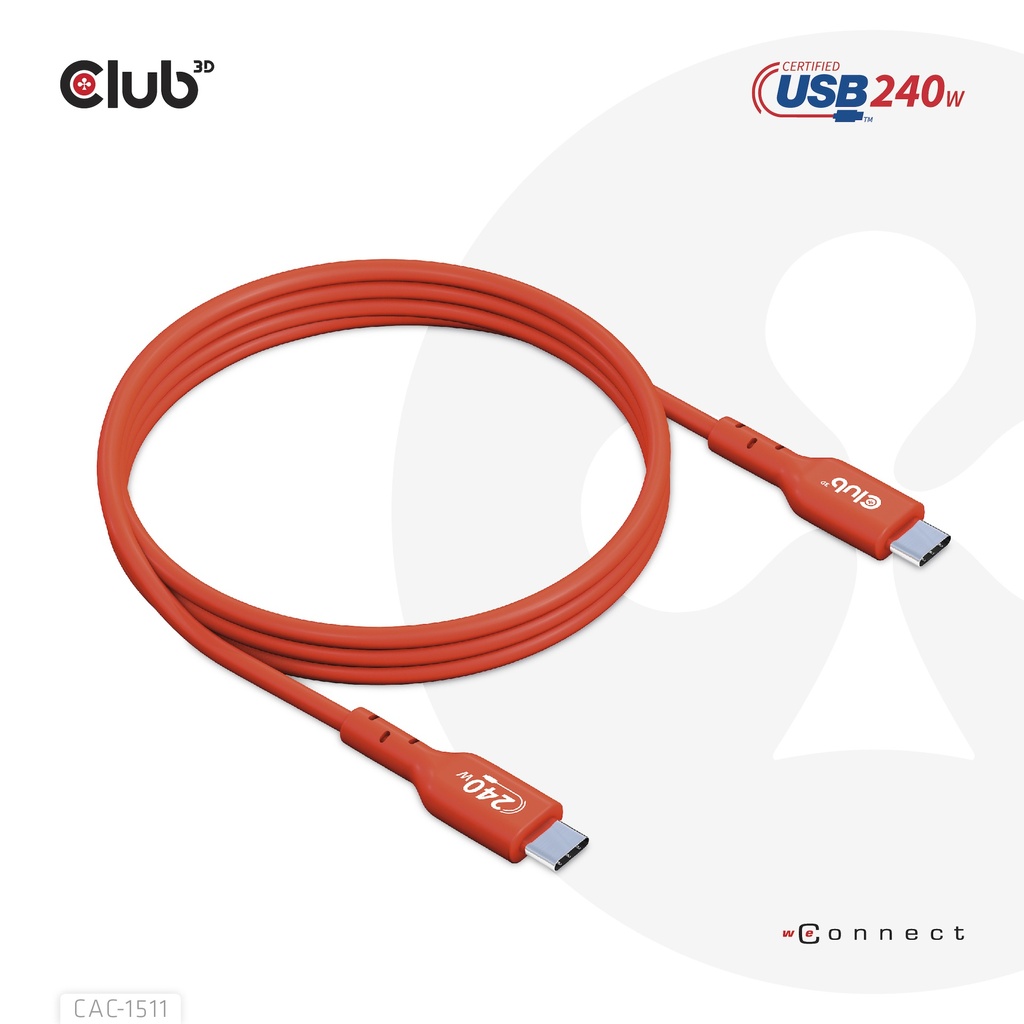 USB-C® to USB-C® USB-IF Certified Cable, Data 480Mb, PD 240W(48V/5A) EPR M/M 1m/3.23ft