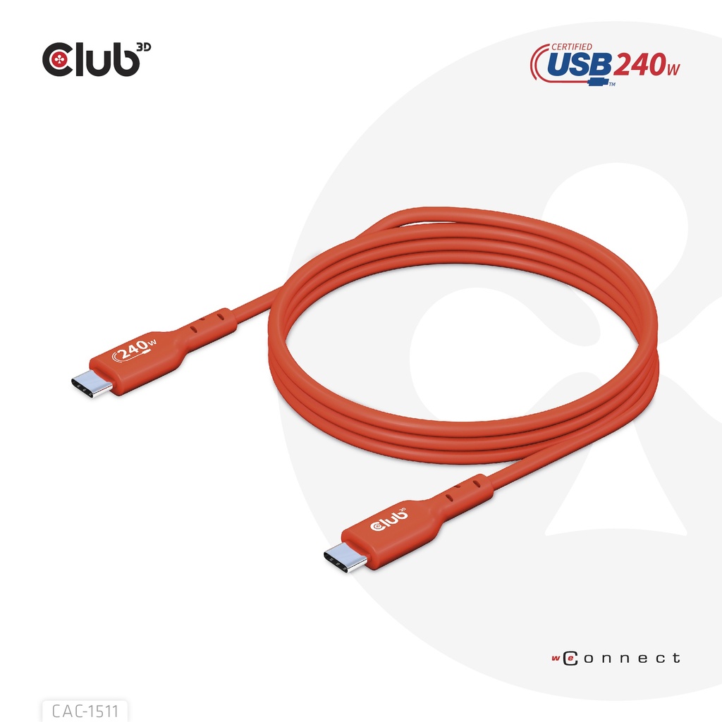 USB-C® to USB-C® USB-IF Certified Cable, Data 480Mb, PD 240W(48V/5A) EPR M/M 1m/3.23ft
