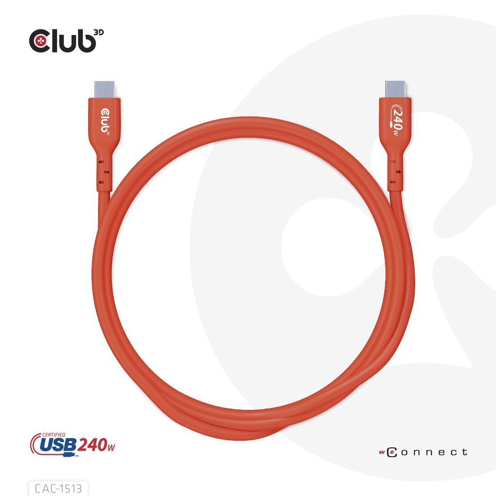 USB-C®  USB-IF Certified Cable, Data 480Mb, PD 240W(48V/5A) EPR M/M 3m/9.84ft