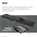 USB-C®5Gbps Triple Display DP Alt mode Displaylink Dynamic PD Charging Dock with 120 Watt PS