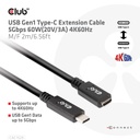 USB-C® Extension Cable 5Gbps 60W(20V/3A) 4K60Hz M/F 2m/6.56ft 