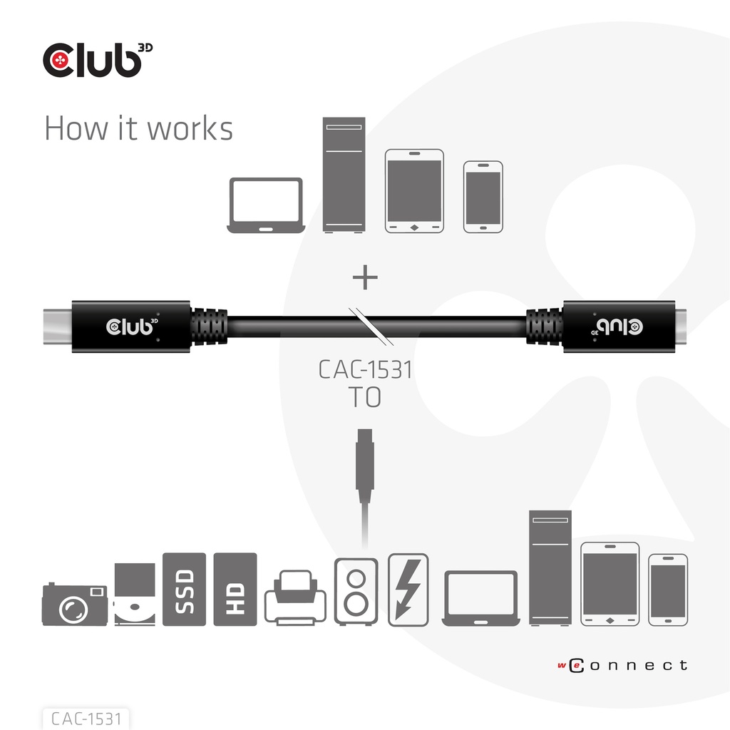 USB-C® Extension Cable 5Gbps 60W(20V/3A) 4K60Hz M/F 1m/3.28ft 