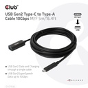 USB-C® 10Gbps to -A Cable M/F 5m/16.4ft