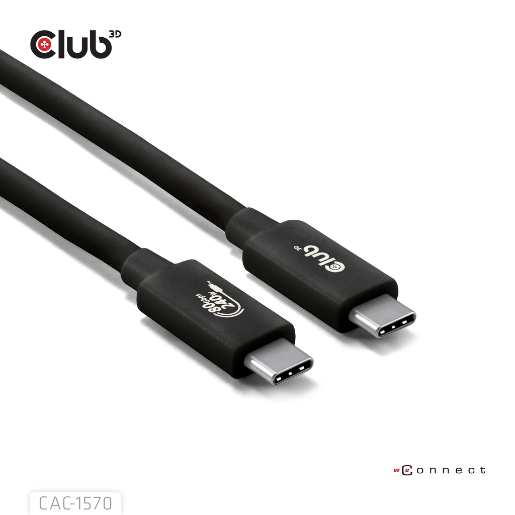 USB-C® 80Gbps Certified 240W 8K240Hz  1.2m / 3.94ft Black Cable
