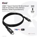 USB-C® 40Gbps USB-IF Certified Cable 8K60Hz 100W PowerDelivery M/M 0.8m / 2.62ft