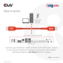 USB-C®  USB-IF Certified Cable, Data 480Mb, PD 240W(48V/5A) EPR M/M 2m/6.56ft 