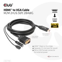 HDMI™ to VGA Cable M/M 2m/6.56ft 28AWG