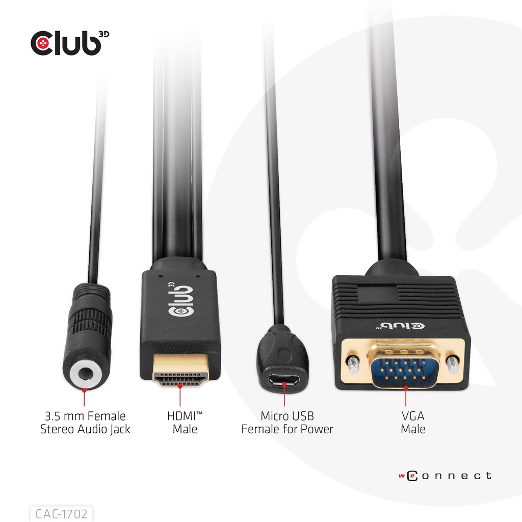 HDMI™ to VGA Cable M/M 2m/6.56ft 28AWG
