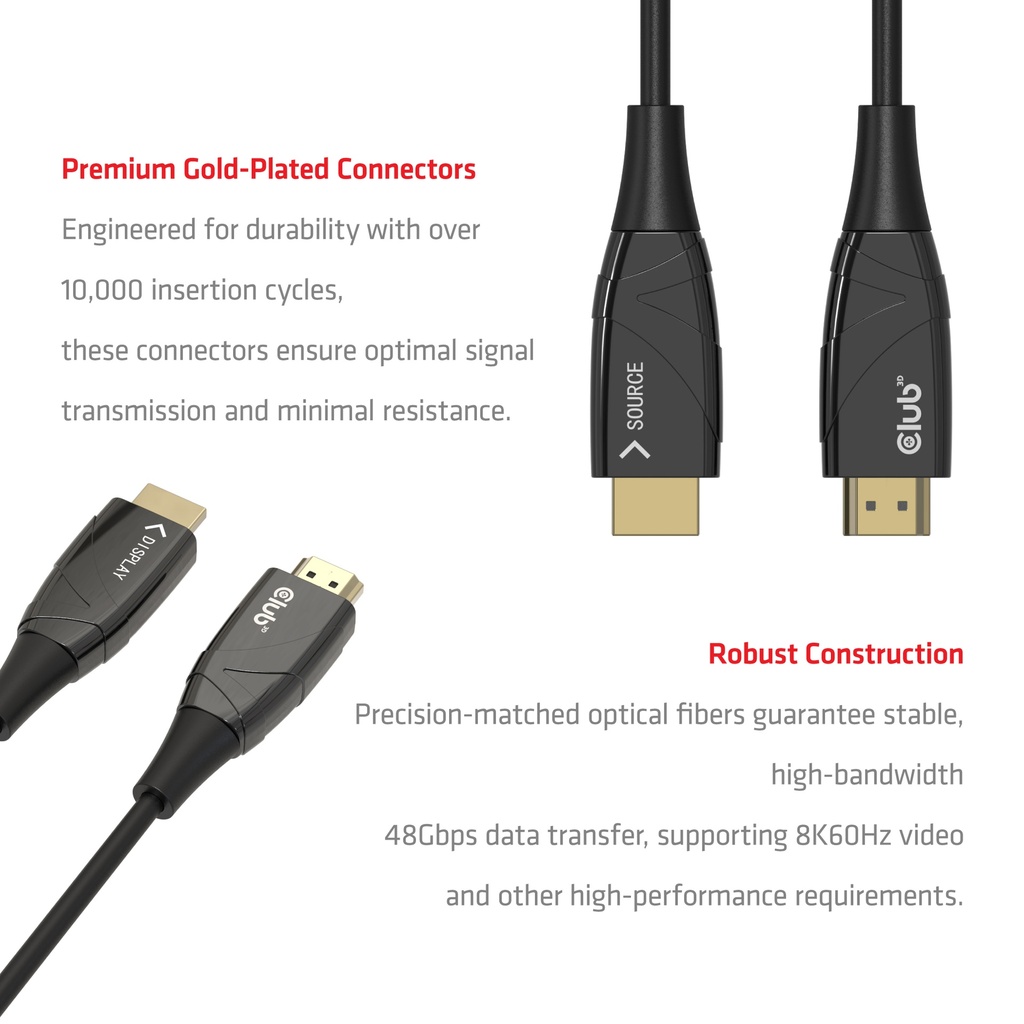 CAC-1394 Ultra High Speed AOC Cable 4K120Hz/8K60Hz Unidirectional M/M 100m