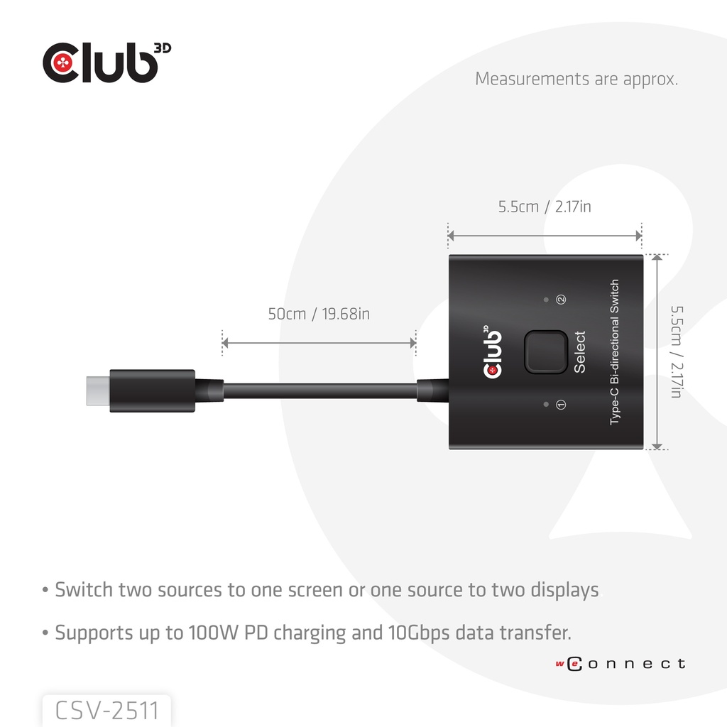 USB-C® Bi-Directional Video + Data + PD Switch