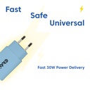 2-Pack USB C Charger 30 Watt Blue