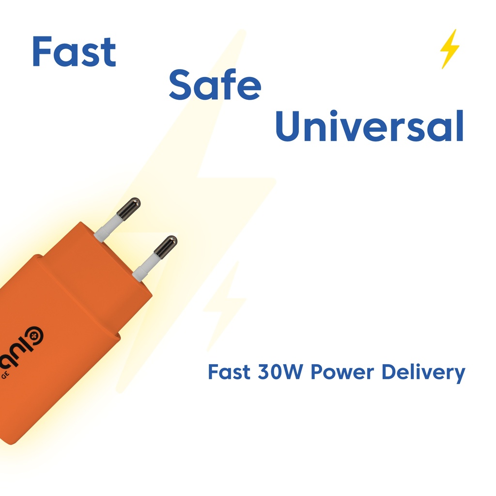 2-Pack USB C Charger 30 Watt Orange
