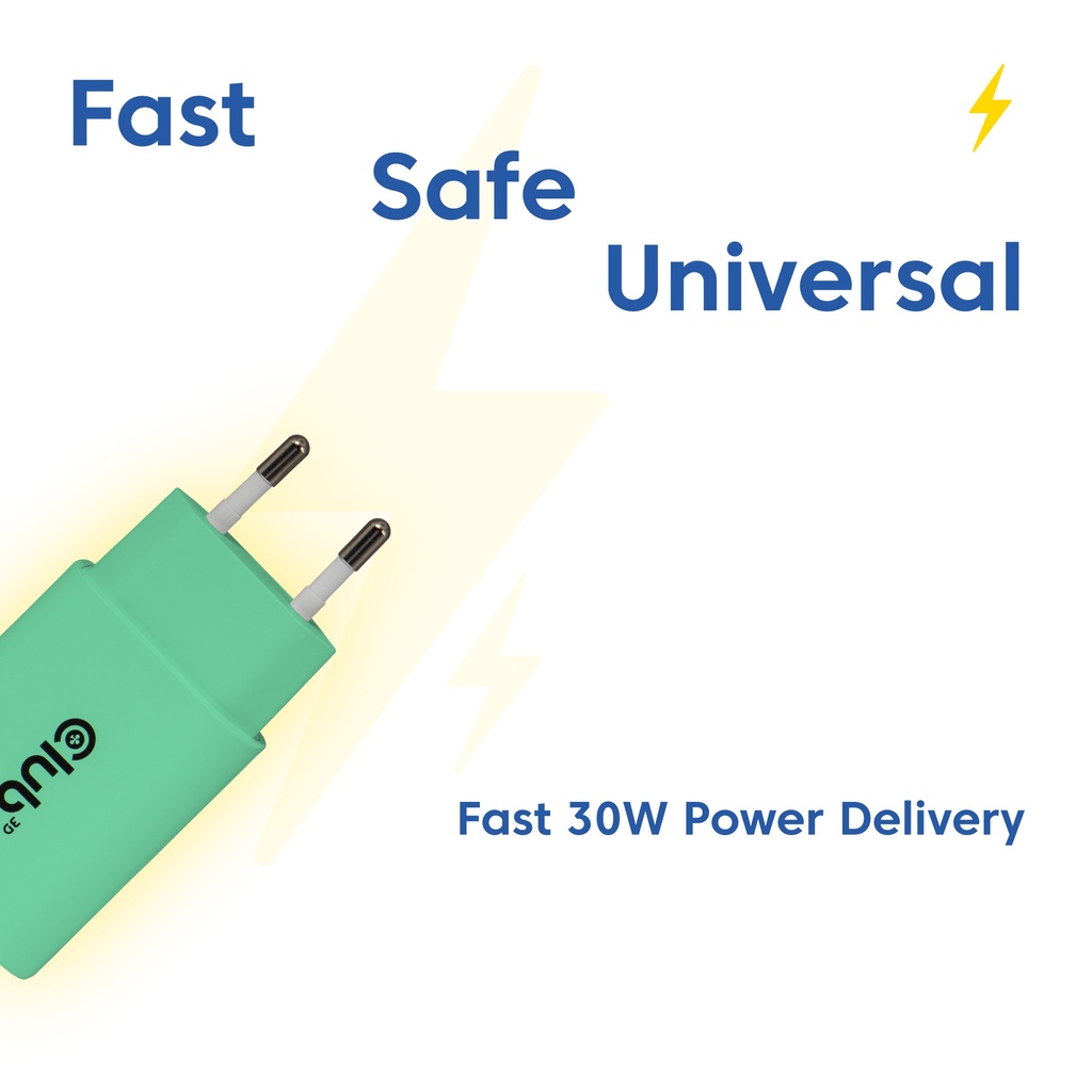 2-Pack USB C Charger 30 Watt Green