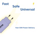 2-Pack USB C Charger 30 Watt Purple