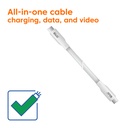 USB4 Gen2x2 Type-C Bi-Directional White 4K60Hz, Data 20Gbps, PD 240W(48V/5A) EPR M/M 2m/6.56ft