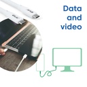 USB4 Gen2x2 Type-C Bi-Directional White 4K60Hz, Data 20Gbps, PD 240W(48V/5A) EPR M/M 2m/6.56ft