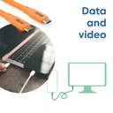 USB4 Gen2x2 Type-C Bi-Directional Orange 4K60Hz, Data 20Gbps, PD 240W(48V/5A) EPR M/M 2m/6.56ft
