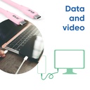 USB4 Gen2x2 Type-C Bi-Directional Baby pink 4K60Hz, Data 20Gbps, PD 240W(48V/5A) EPR M/M 2m/6.56ft