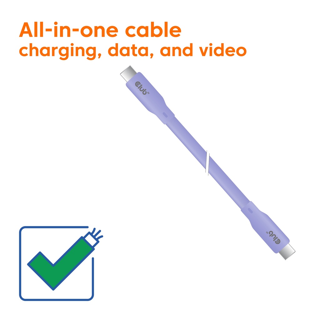 USB4 Gen2x2 Type-C Bi-Directional Purple 4K60Hz, Data 20Gbps, PD 240W(48V/5A) EPR M/M 2m/6.56ft